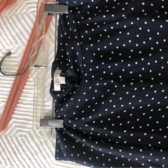 Loft Polka Dot Navy Blue Skirt - Picture 3 of 3